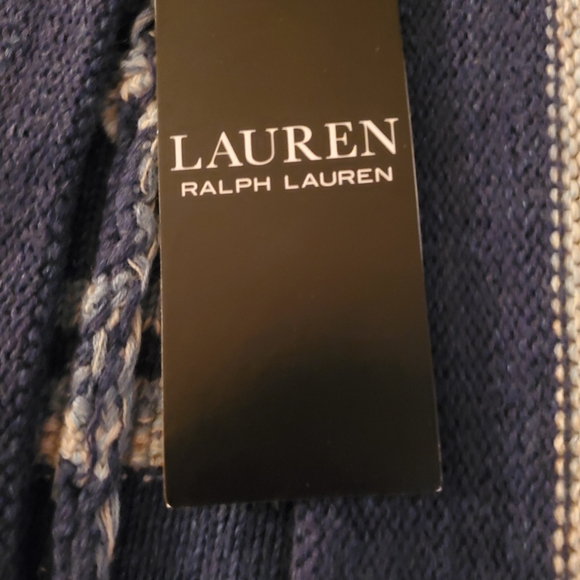 Ralph Lauren Striped Open Cardigan with Fringe (French Navy, Size S/M) - Picture 5 of 5